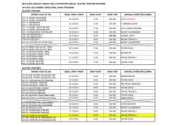 İktisadi B&ouml;l&uuml;mler Final Sınav Programı
