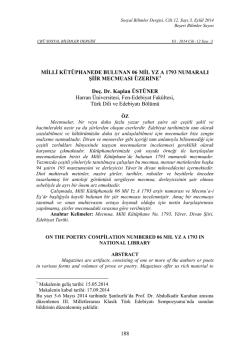 Do&ccedil;. Dr. Kaplan &Uuml;ST&Uuml;NER Milli K&uuml;t&uuml;phanede Bulunan 06 Mil Yz A