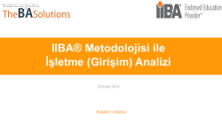 IIBA&reg; Metodolojisi ile İşletme (Girişim) Analizi