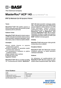 MasterRoc&reg; ACP 143(Eski Adı RHEOSOIL&reg; 143) EPB Tip