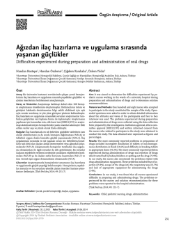Ağızdan ilaç hazırlama ve uygulama sırasında yaşanan güçlükler