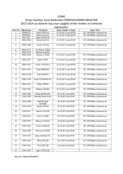 &Ccedil;OM&Uuml; Ziraat Fak&uuml;ltesi Tarım Makinaları &Ouml;ĞRENCİLERİNİN