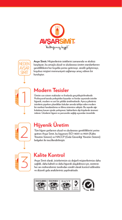 Modern Tesisler Hijyenik &Uuml;retim Kalite Kontrol - Avşar Simit