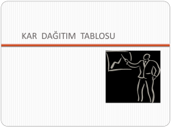 Kar Dağıtım Tablosu