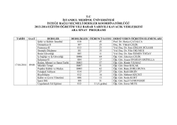 2013-2014 İsteğe Bağlı Se&ccedil;meli Dersler Bahar D&ouml;nemi KAVACIK