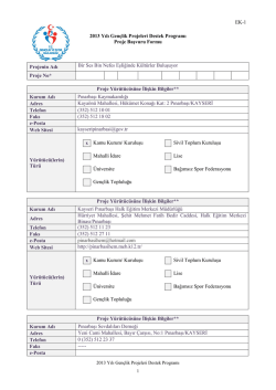 proje tam metin - Pınarbaşı Kaymakamlığı