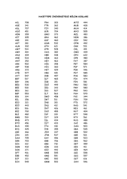 HACETTEPE ÜNİVERSİTESİ BÖLÜM KODLARI ACL 708 FRA 303