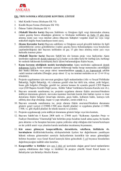 EK: TR51/14/SOSKA S&Ouml;ZLEŞME KONTROL LİSTESİ 1. Mali Kimlik