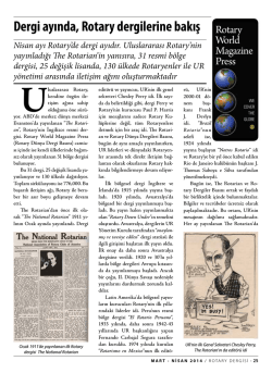 29 DERGİ AYINDA ROTARY DERGİLERİNE BAKIŞ