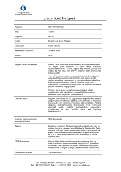 İzmir Metro Projesi [EBRD - Project Summary Document]
