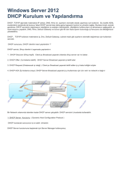 9_Windows Server 2012 DHCP Kurulum ve Yapılandırma