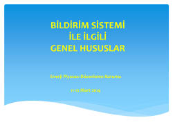 Bildirim Sistemini Kullanıcı Eğitiminde (11-12 Mart 2014)