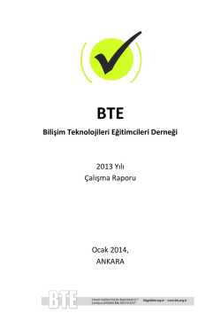 Bilişim Teknolojileri Eğitimcileri Derneği 2013 Yılı Çalışma Raporu