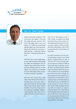 Do&ccedil;. Dr. Toker Erg&uuml;der - İstanbul Sağlık ve Beslenme Bienali
