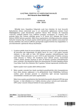 Balonla U&ccedil;uş Tedbirleri Genelgesi Hakkında