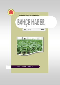 Cilt: 3 Sayı: 2 2014 - Bah&ccedil;e Bitkileri Derneği