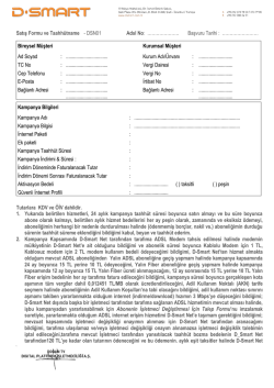 Satış Formu ve Taahh&uuml;tname - DSN01 Adsl No - D