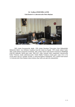 Dr. Neslihan (&Ouml;ZDEMİR) ALPER Gıda Kontrol ve Laboratuvarlar