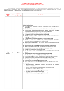 GAZİ ÜNİVERSİTESİ REKTÖRLÜĞÜNDEN SÖZLEŞMELİ BİLİŞİM