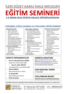 EĞİTİM SEMİNERİ - G&uuml;ncel Mevzuat Derneği