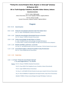Jeomorfoloji &Ccedil;alıştayı Program