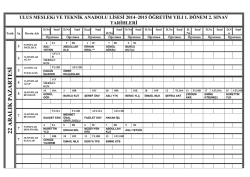 2014 - 2015 &Ouml;ğretim Yılı 1. D&ouml;nem 2. Sınav Tarihleri