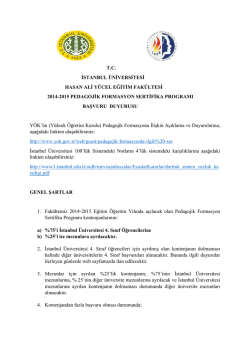 T.C. İSTANBUL &Uuml;NİVERSİTESİ HASAN ALİ Y&Uuml;CEL EĞİTİM