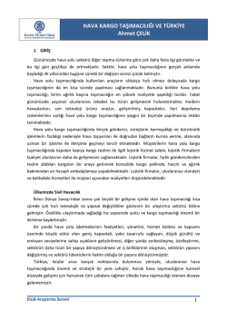 hava kargo taşımacılığı ve t&uuml;rkiye