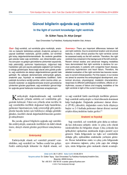 G&uuml;ncel bilgilerin ışığında sağ ventrik&uuml;l