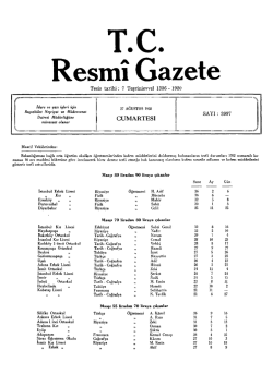 CUMARTESİ - Resmi Gazete