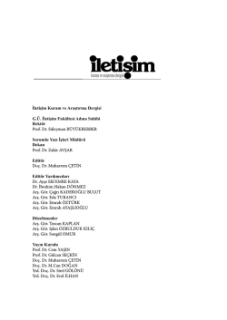 K&uuml;nye Sayfası - Iletisim Kuram ve Arastirma Dergisi