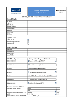 EN 17024 Personel Belgelendirme Başvuru Şartları ve