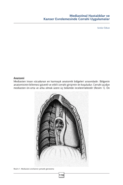 Mediastinal Hastalıklar ve Kanser Evrelemesinde Cerrahi