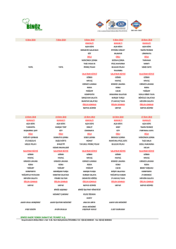 PAZARTESİ SALI &Ccedil;ARŞAMBA PERŞEMBE CUMA 6 Ekim 2014 7