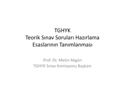 TGHYK Teorik Sınav Soruları Hazırlama Esaslarının Tanımlanması