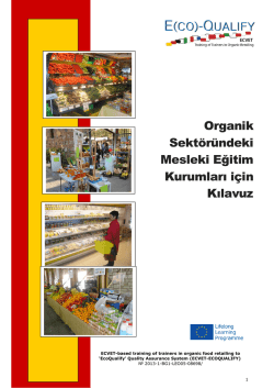 Organik sekt&ouml;r&uuml;ndeki VET kuruluşları i&ccedil;in kılavuzlar