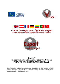 EUPALT &ndash; Hayat Boyu &Ouml;ğrenme Projesi