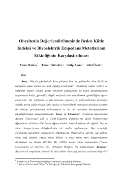 Obezitenin Değerlendirilmesinde Beden K&uuml;tle &oslash;ndeksi