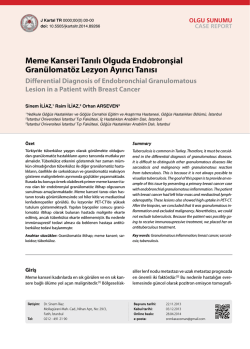 Meme Kanseri Tanılı Olguda Endobronşial