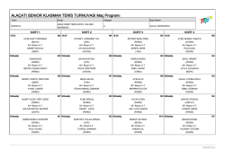 ALA&Ccedil;ATI SENIOR KLASMAN TENİS TURNUVASI Ma&ccedil;