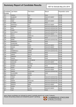 KET Sonu&ccedil;ları