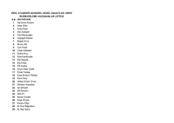 Resim Bölümü Kazananlar Listesi