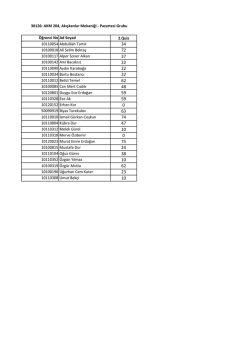 &Ouml;ğrenci No Ad Soyad 2.Quiz 10110054 Abdulilah Tartık 10100018