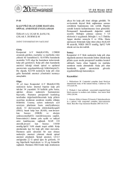 P-18 KALP PİLİ OLAN GEBE HASTADA SPİNAL ANESTEZİ