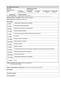 FTUİ 3502 Bar Uıygulamaları