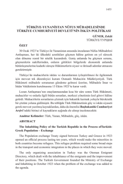 G&Uuml;NER, Zek&acirc;i-T&Uuml;RKİYE-YUNANİSTAN N&Uuml;FUS