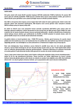 G&uuml;nl&uuml;k B&uuml;lten - Turkborsa.net