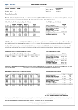FİYATLAMA TEKLİF FORMU
