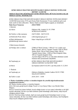 Masruf Deposu İstif İhale İlanı