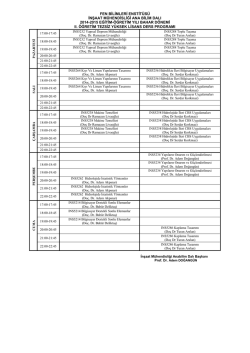 2014-2015 Bahar Tezsiz Y&uuml;ksek Lisans (2. &Ouml;ğretim) Ders Programı